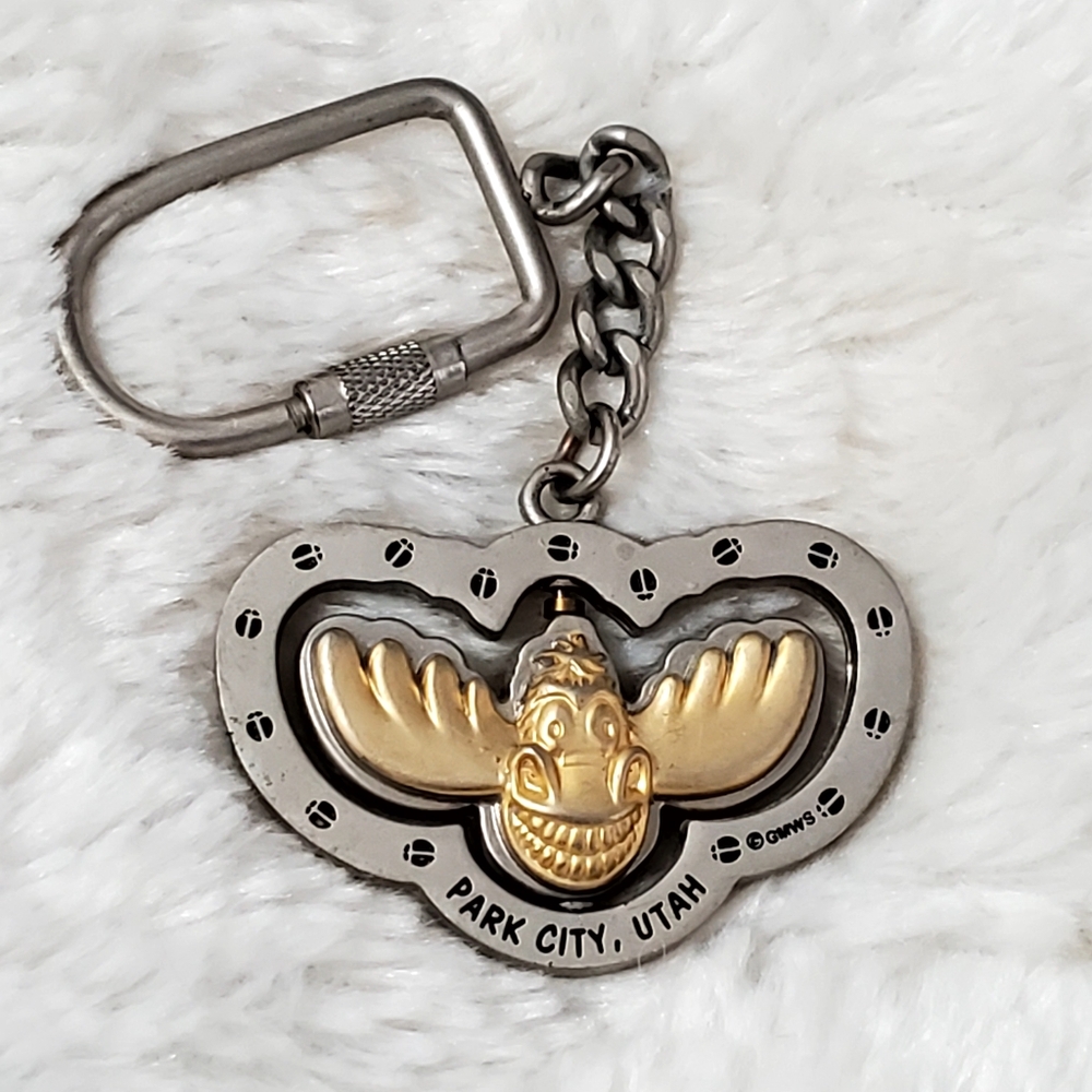 Park City Utah Keychain Center Swivels Souvenir